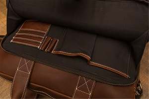 Bolso de Mano Tipo Tote Vintage de Gran Capacidad, Maletín de Cuero Genuino para Portátil de 14 Pulgadas, para Oficina y Negocios, para Hombre, LLB-0326 - Product Image 6