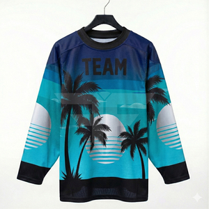 ชุดฮอกกี้ปักลาย ผ้าตาข่ายโพลีเอสเตอร์เสริมความแข็งแรง ทรง unisex สำหรับผู้ใหญ่ แขนสั้น ระบายอากาศได้ดี ไซส์พลัส เสื้อฮอกกี้น้ำแข็ง - Product Image 3