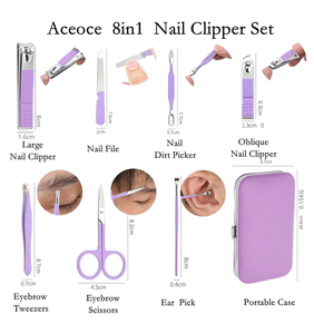 High Quality <b>Nail</b> Clipper Set 7pcs Colorful Professional Stainless Steel 3-in-1 Portable Travel Grooming <b>Kit</b> Custom Logo for - Product Image 3