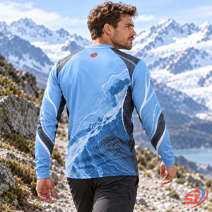 <b>Mens</b> Performance Quick Dry Long Sleeve Sports Tee Custom Lightweight Polyester/Cotton Running Gym <b>Shirt</b> Summer Supplier - Product Image 4
