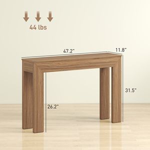 Tavolino da ingresso/laterale stretto di lusso in noce da 47 pollici per arredamento domestico - Product Image 2