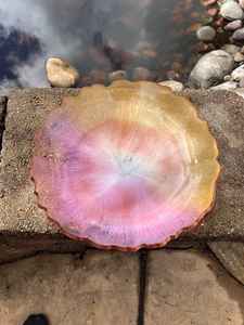 Cuenco de Resina Rosa Natural con Pedestal, Centro de Mesa Decorativo de Lujo para Frutas, para Hogar, Hotel, Mesa, Regalo Artesanal - Product Image 4