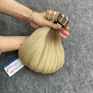 Extensiones de Cabello Humano Vietnamita de la Mejor Calidad, Lisas, Adhesivas, Rubias, Brillantes, Sin Enredos, Sin Caída, Cutícula Completa - Product Image 1