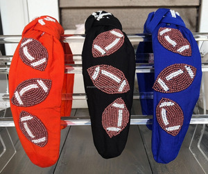 Diadema Infantil Hecha a Mano con Cuentas de Hojas Tropicales Luminosas, Color Rosa Brillante y Verde, Diadema Ancha de Tela Acolchada, Accesorio para el Cabello de Verano - Product Image 3