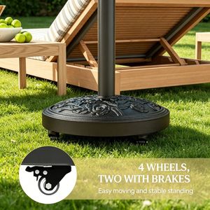 Base per Ombrellone da Giardino in Acciaio Inossidabile, Forma Quadrata, Raggio 3m, per Patio, Spiaggia, Hotel - Product Image 6