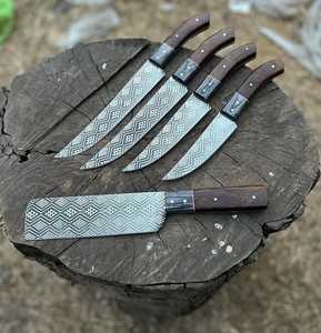 Ensemble de couteaux de chef professionnels en acier forgé à haute teneur en carbone, manche ambidextre en os, couteaux utilitaires durables pour OEM - Product Image 1
