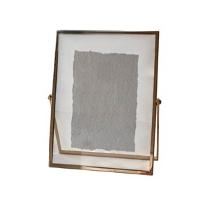 Portafotos de sobremesa creativo de metal dorado, marco flotante para fotos, transparente, doble cristal, para decoración moderna del hogar, regalo. - Product Image 1