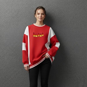 Sweat-shirt pour femme à manches longues en coton avec logo personnalisé de haute qualité, respirant, durable, décontracté, uni - Product Image 1