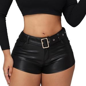 OEM ODM Women's Faux Leather <b>Shorts</b> Manufacturer High Waist Fashion PU Leather <b>Shorts</b> Custom Branding - Product Image 2