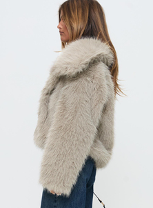 Abrigo de Piel de Zorro Plateado Natural Personalizado de Fábrica para Mujer, Estilo Largo, Abrigos de Piel de Zorro Genuina, Chaqueta de Piel Genuina de Talla Grande para Invierno - Product Image 3