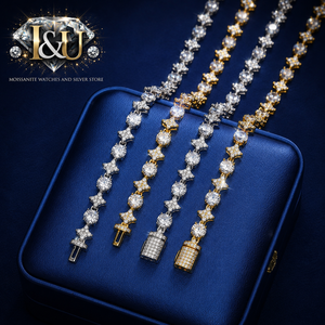 Collar de tenis de plata S925 con moissanita y diamantes VVS brillantes para mujer y hombre, ideal para fiestas de hip-hop, regalo de joyería. - Product Image 2