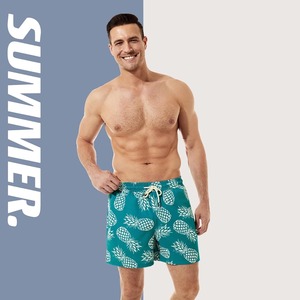 Custom Two Layer Polyester Swim <b>Trunks</b> <b>Men</b> Elastic Waist Quick Dry Beach Shorts Mesh Lining Solid Casual Summer Swimming - Product Image 2