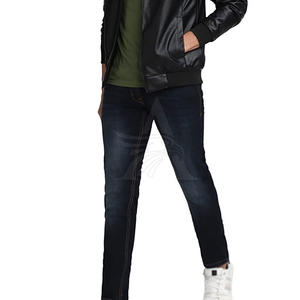 Jeans de Mezclilla para Hombre, Corte Slim Fit, Pierna Recta, Lavado Oscuro, Algodón de Peso Medio, Estilo Casual, para Otoño - Product Image 5