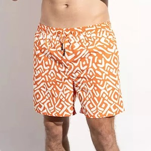 <b>Mens</b> Orange Geometric Swim <b>Trunks</b> Quick Dry Beach Shorts Summer Board Shorts OEM Wholesale Swimwear Trendy <b>Mens</b> Geometric shorts - Product Image 2