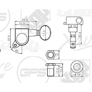 E15BB Electric <b>Guitar</b> Chrome Super Smooth Gotoh Style 14:1 Machines Made in Korea <b>Guitar</b> Parts & Accessories - Product Image 3