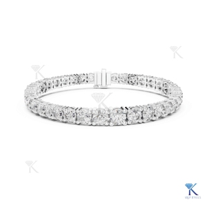 <b>Solid</b> <b>Gold</b> Filled Brilliant Cut Lab Grown Diamond Tennis Bracelet 14K Fine Unisex Luxury Bridal Jewelry Party Gift KRUP JEWELS - Product Image 3