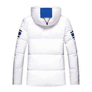 Veste matelassée pour homme avec logo personnalisé, coupe-vent, à capuche, parka d'hiver chaude, doudoune blanche tendance, vente en gros - Product Image 3