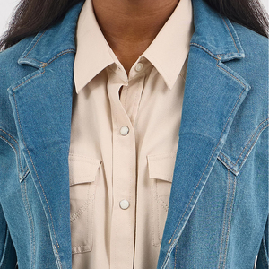 Trending Women's Premium Woolen Denim Business Suits <b>Blazer</b> Tailored Jacket Long Solid Pattern Customizable Office Single <b>Button</b> - Product Image 4