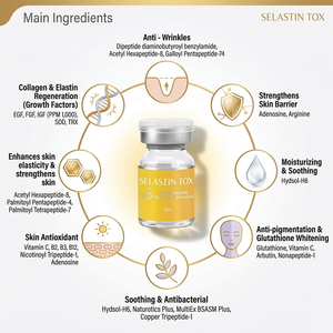 SELASTIN TOX Acetyl Hexapeptide-8, Suero Reafirmante con Péptidos, Antiarrugas, Blanqueador, Elasticidad, Hidratación, Luminosidad, Textura de la Piel - Product Image 2