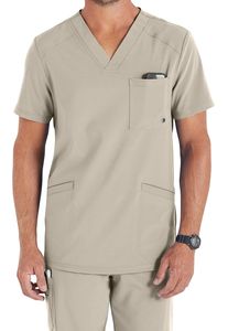 Blouse d'infirmière unisexe haut de gamme à col en V et manches courtes, vêtements de santé, fabricant OEM, 100% coton, élasthanne/polyester peigné - Product Image 4