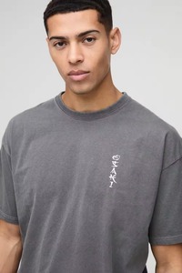 Camiseta Oversize de Algodón para Hombre, Estilo Urbano, Corte Holgado con Hombros Caídos, Bordado, Manga Corta, Casual - Product Image 5