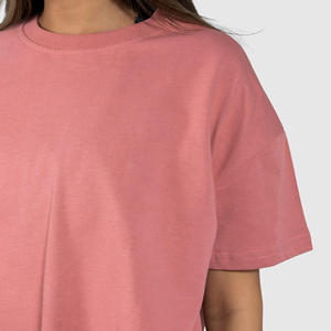 T-shirt court en coton uni pour femme, personnalisable avec logo, collection été 2026, manches courtes, confortable, service OEM - Product Image 4