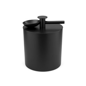 Matte Black Ice Bucket With Lid Scoop <b>T</b>-<b>Bar</b> <b>Handle</b> Double Wall Insulated Wine Cooler For Modern <b>Bar</b> Hotel Home - Product Image 1