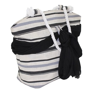 Bolso de Playa con Estampado Completo en Dos Colores, Asa de Cuerda Trenzada, Diseño Destin, Sarong, Logotipo Personalizado, Tela de Yute Laminada en PP, a la Moda - Product Image 3