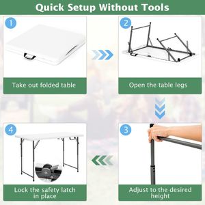 Tavolo Pieghevole Regolabile in Altezza a 3 Livelli - Product Image 5