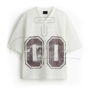 Nueva camiseta de malla holgada para hombre con estampado de letras, ropa masculina, camiseta holgada personalizada, ropa urbana para hombre - Product Image 2