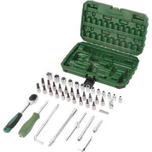 Set di chiavi a bussola da 46 pezzi con attacco da 1/4 di pollice, kit di utensili metrici per meccanici con custodia in plastica - Product Image 3