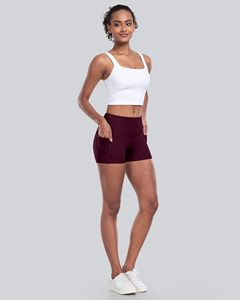 Shorts de yoga taille haute sans couture pour femme, avec effet froncé, pour l'exercice et le sport, tenue de sport, shorts de gym pour femme - Product Image 4