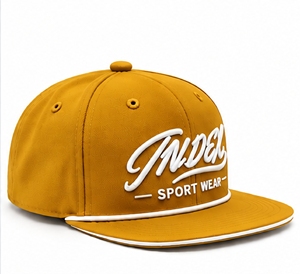 หมวกแก๊ปทรง 6 แผง ยี่ห้อ Index Unisex สีเหลือง ปักลายพัฟ ปีกแบน - Product Image 3