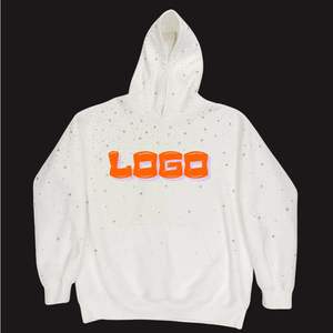 Sudadera con Capucha Personalizada 100% Algodón Unisex para Invierno, Bordada con Pedrería, Corte Holgado, Logotipo Personalizado, Servicio OEM/ODM - Product Image 1