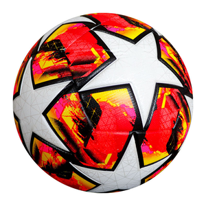 Custom Soccer Ball <b>Blue</b> Star Panel Graphic Design Training Match Football Durable PU <b>Material</b> Professional Size Standard Ball - Product Image 5