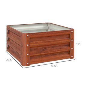 Fioriera Rialzata in Metallo Zincato a 2 Pezzi 2x2x1 per Coltivare Verdure, Fiori, Erbe e Piante Grasse, Marrone - Product Image 3