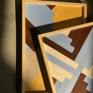 Plateau à café en bois de style vintage personnalisable avec un design classique, plateau décoratif avec peinture décorative pour le salon - Product Image 5