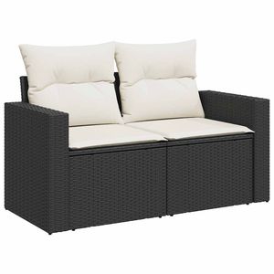 Conjunto de Sofá de Jardín con Reposabrazos Ajustables Grandes, Colección de Ratán Sintético Negro - Product Image 4