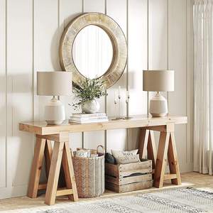 Rustic Round Wooden Wall <b>Mirror</b> for Bathroom Farmhouse Home Decor - Product Image 5