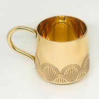 Taza de cerámica de mula de Moscú moderna de mediados de siglo, respetuosa con el medio ambiente, vaso para beber de Navidad de Ramadán Vintage, satén de latón puro