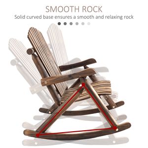 Sedia a dondolo Adirondack in legno rustico nera per esterni, per donna - Product Image 4