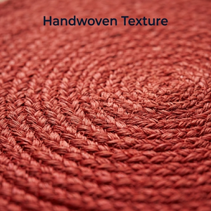 Circular Jute <b>Table</b> <b>Mat</b> Minimalist Natural Color Fringe Edge | Handmade Eco-Friendly Round Dining Placemat for Home Hotel Use - Product Image 2