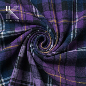 Tela de Algodón 100% Teñida con Hilo, Efecto Piel de Durazno, Transpirable, Absorbente de Humedad, Peso Medio, para Ropa Casual Moderna - Product Image 1