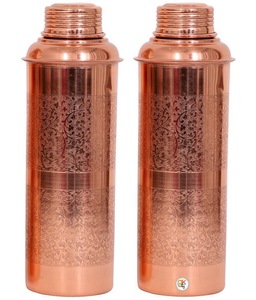 100% Pure Copper <b>Water</b> <b>Bottle</b> Plain Seamless Jointless Ayurvedic Health Flask Leakproof <b>Metal</b> Sports Flask Gym Drinkware Vessel - Product Image 4