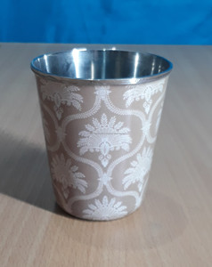 Vaso artístico grande de acero inoxidable con estampado de patrón único Vasos duraderos para cocina y uso doméstico - Product Image 1