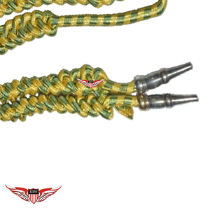 Aiguillette ชุดเดรสสายคล้องไหล่สีทองสีเขียวทองแบบถัก - Product Image 3