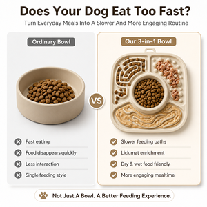 3-in-1 Dog Slow <strong>Feeder</strong> Bowl with Lick Mat and Suction Base Silicone Pet Bowl for Dry <strong>Food</strong> <strong>Wet</strong> <strong>Food</strong> and Treats Interactive <strong>Feeder</strong> - Product Image 2