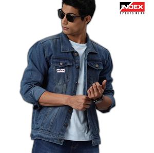 Veste en jean décontractée pour homme, coupe confortable, veste en jean bleue pour tous les jours, mode streetwear, vente en gros - Product Image 6
