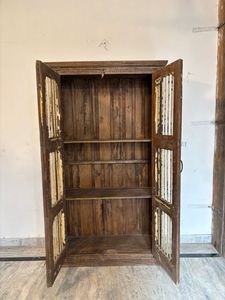 Armoire de cuisine en bois massif bleu, taille moyenne, style moderne, antique, de luxe, classique, vintage, élégante, Paradise Handicrafts Storage - Product Image 6