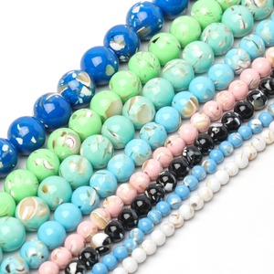 Sky Blue Shell Howlite 4 6 8 10 12mm Round Loose <b>Spacer</b> Beads Jewelry Making Supplies DIY Necklace Bracelets - Product Image 1